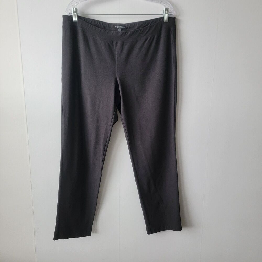 eileen fisher womens Washable stretch crepe pants size L elastic waist